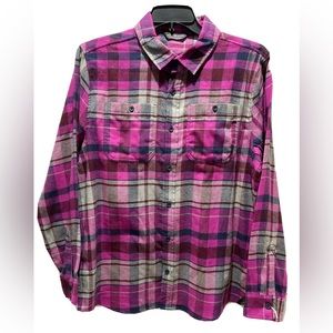 NWT Alpine Design Flannel Shirt Mens Large pom punch Plaid Long Sleeve Button Up